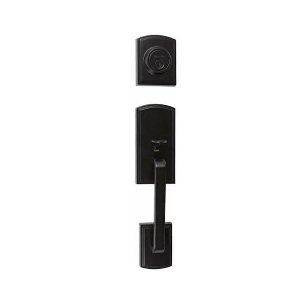 Delaney Hardware Visconti Single Cylinder Black Door Handleset with Santo Interior 374004SN - main